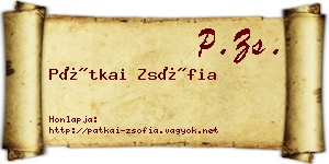 Pátkai Zsófia névjegykártya