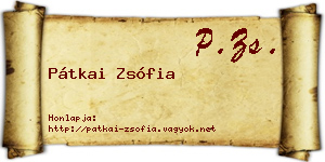 Pátkai Zsófia névjegykártya