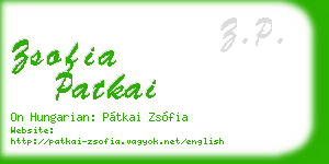 zsofia patkai business card
